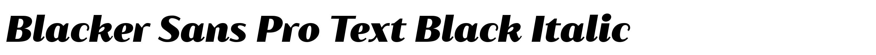 Blacker Sans Pro Text Black Italic